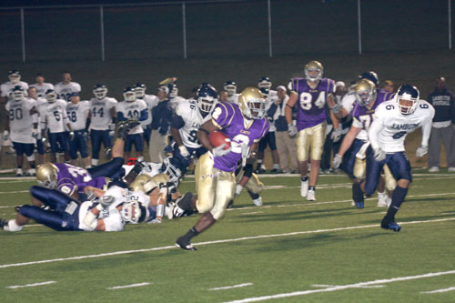 Bethel’s Adrain Smith finds running room for a 15-yard touchdown against rival Lambuth University.
